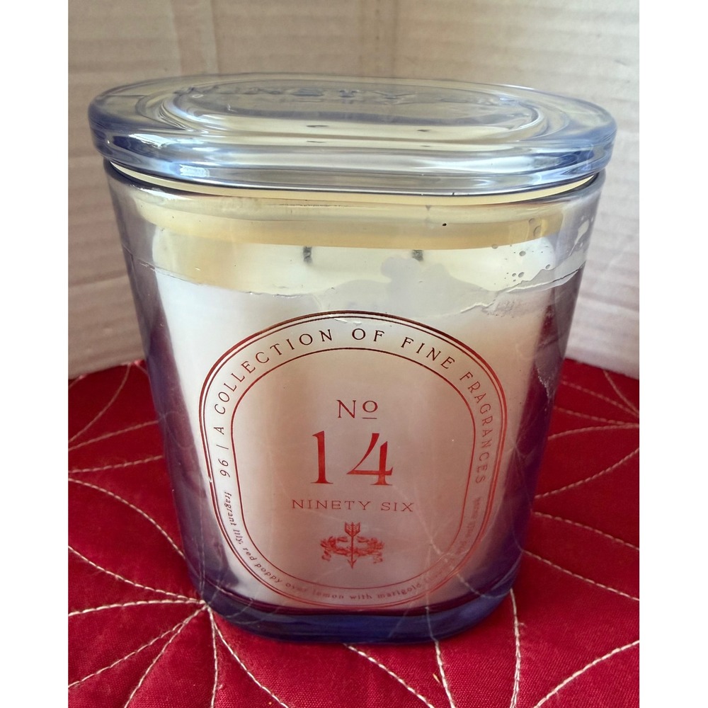 DW‎ Home Ninety Six No 14 Candle Fragrant Lily Red Poppy Purple Glass NSE5000